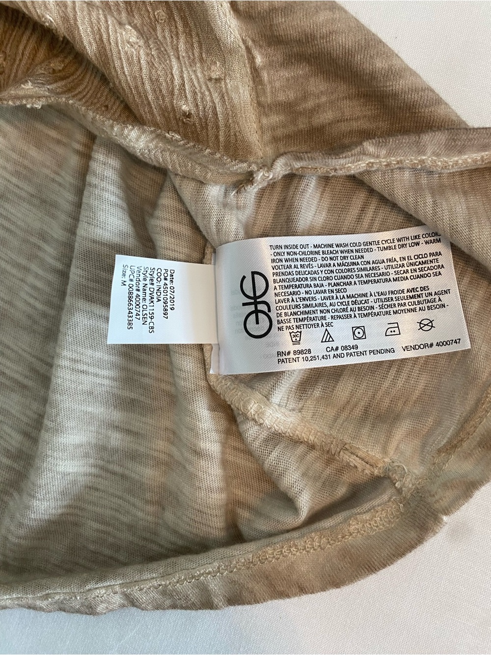 Vintage America Beige Eyelet Henley Blouse - Picture 7 of 8
